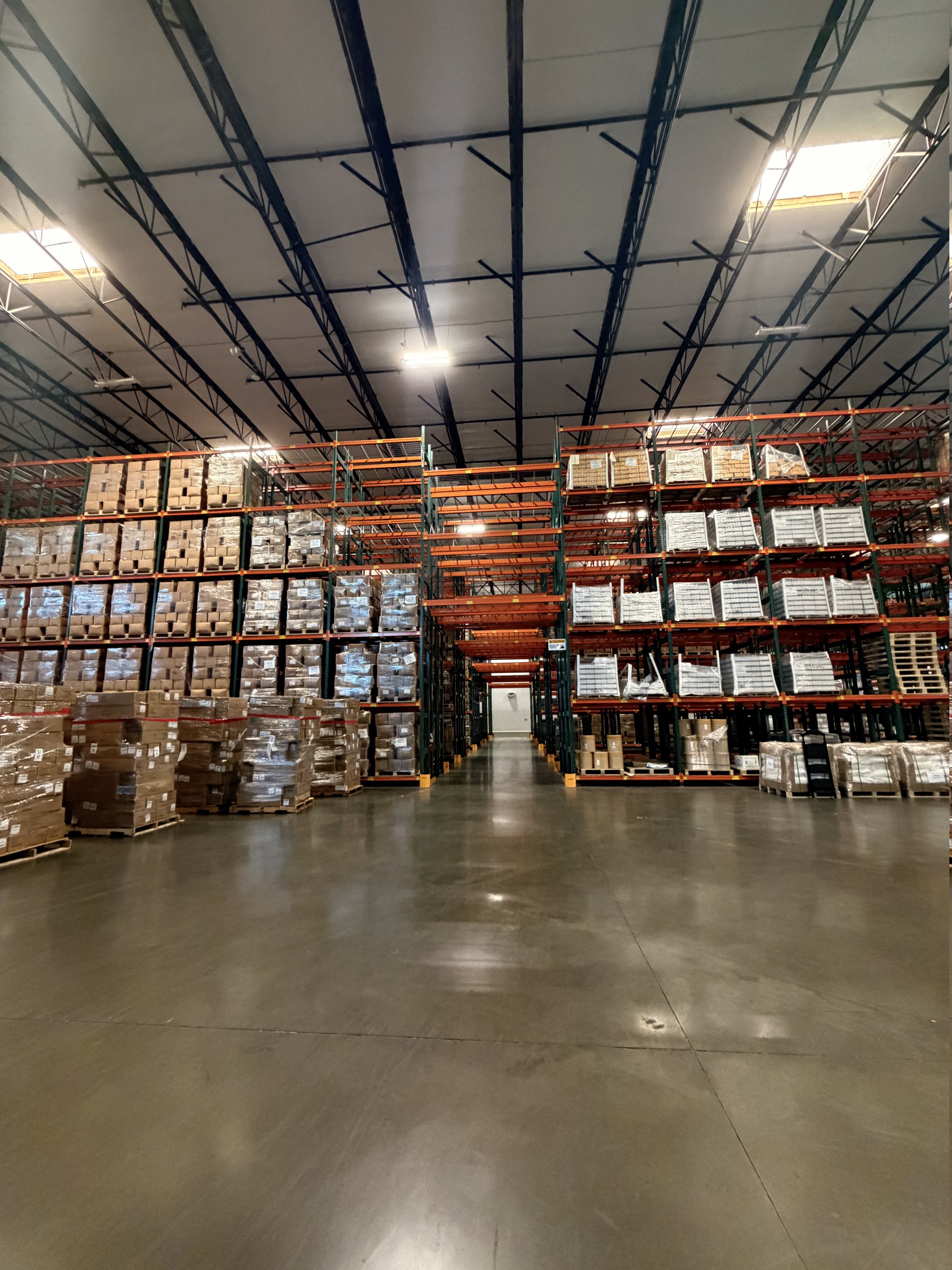 Pallet inventory stored on warehouse racking